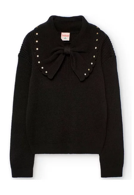 Пуловер с вълнообразна яка