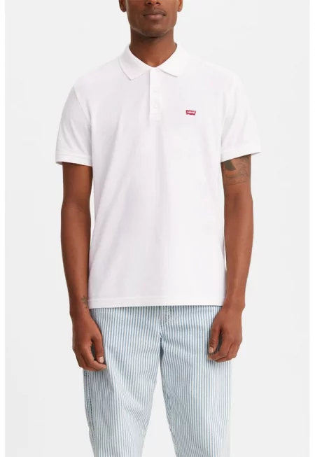 Раирана тениска Housemark с яка - Бял