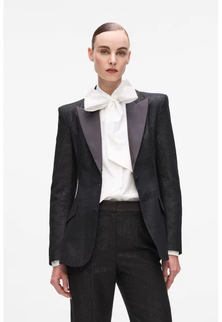 Сако с неоработена вълна с брокат