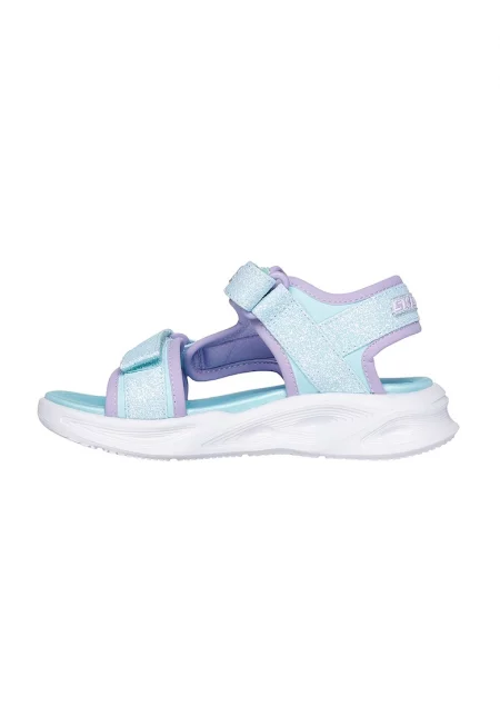 Сандали с велкро и LED светлини - Лилав/Светлосин