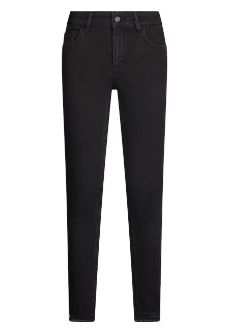 Скини дънки с декоративни камъни - Черен