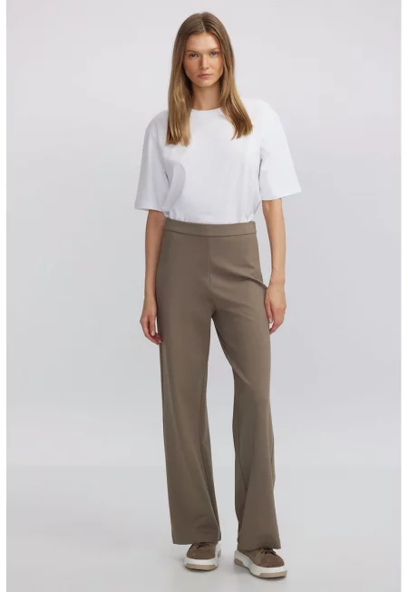 Слим панталон с висока талия - Кафяв/Камел