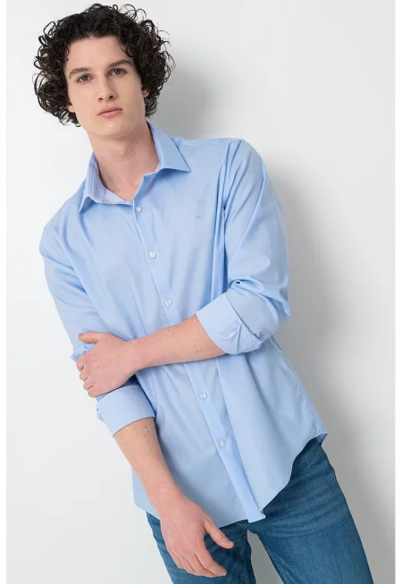 Слим риза - Пастелносин