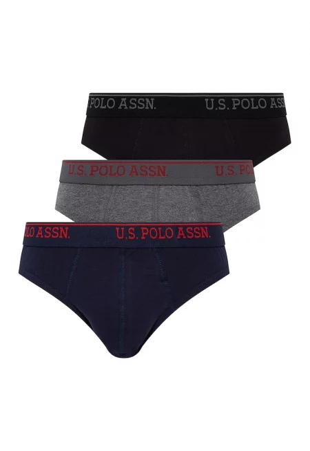 Слипове с памук - 3 чифта - Черен/Сив/Тъмносин