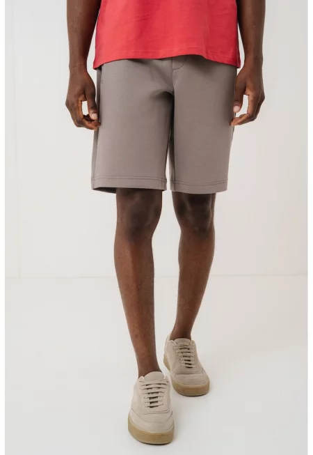 Спортни бермуди с лого - Сиво-бежов