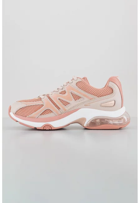 Спортни обувки от еко кожа с нисък профил - Прашно розово