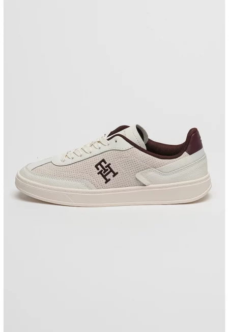 Спортни обувки от кожа и еко кожа - Бял/Коняк кафяв