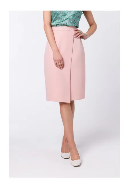 Стил Дамска миди пола Enydron S343 пудрово розово