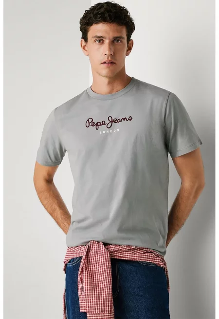 Тениска с овално деколте и лого