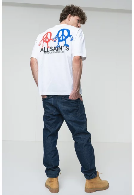 Уголемена тениска от органичен памук Bedfellow с шарка на гърба