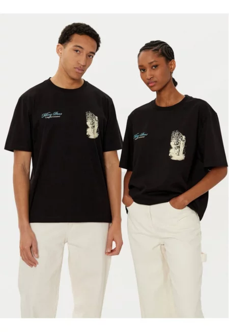 Унисекс тениска -  305038630 - Органичен памук - Черна - Черен