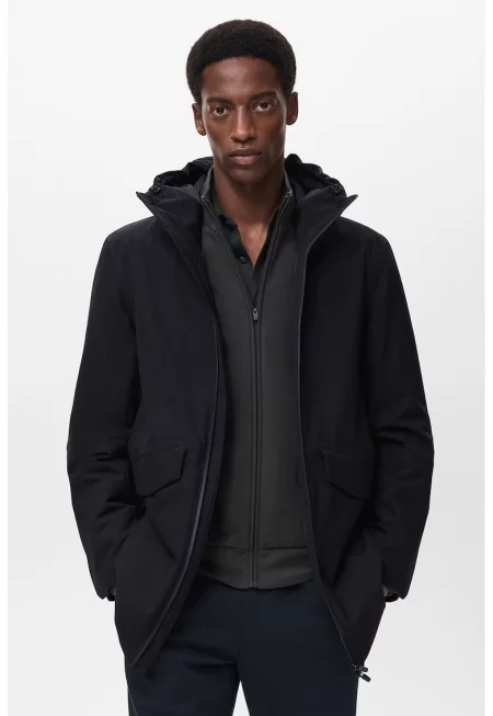 Яке с качулка и джобове - Черен