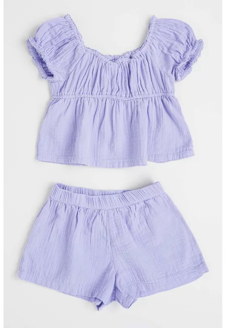 Блуза и шорти - Лилав
