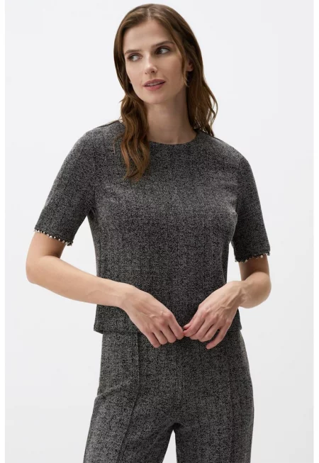 Блуза с къси ръкави - Антрацитно сиво