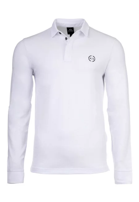 Блуза с памук с яка - Бял