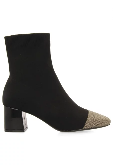 Боти тип чорап с масивен ток - Златист