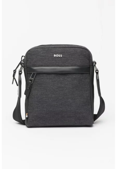 Чанта през рамо Highway с лого - Меланж тъмно сиво