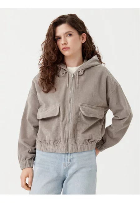 Дамска блуза  304783777 - Памук - Сива - Сив