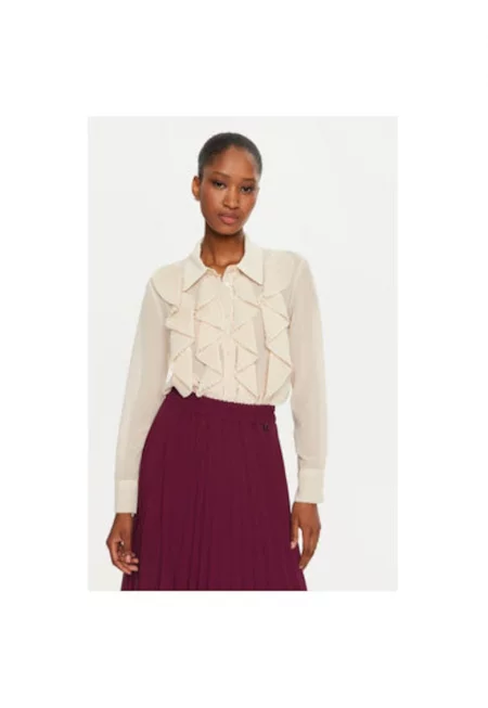 Дамска риза -  304654688 - Полиестер - Бежов