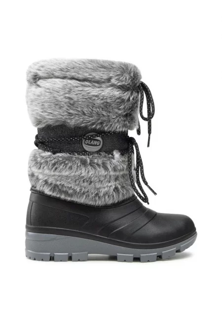 Дамски ботуши -  82020 - Синтетични - Сиви/Черни