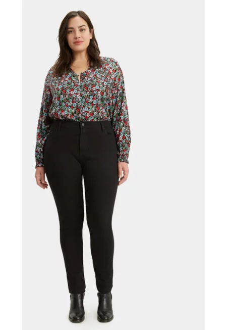 Дамски дънки  303866006 - Памук/Полиестер - Черни - Черен