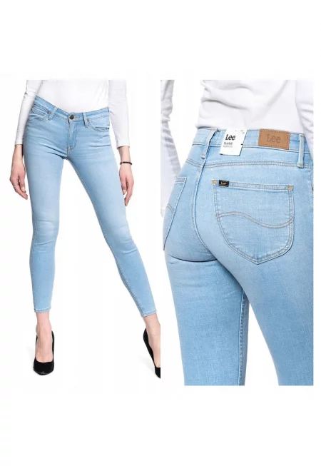 Дамски дънки -  Scarlett - Slim Fit - Средна талия - Дълги - С цип - 5 джоба - Памук - W28-L33 US - Син