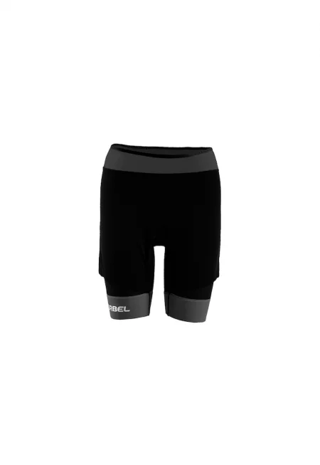 Дамски къси панталони 2 в 1 -  Samba - черно-тъмно сиво