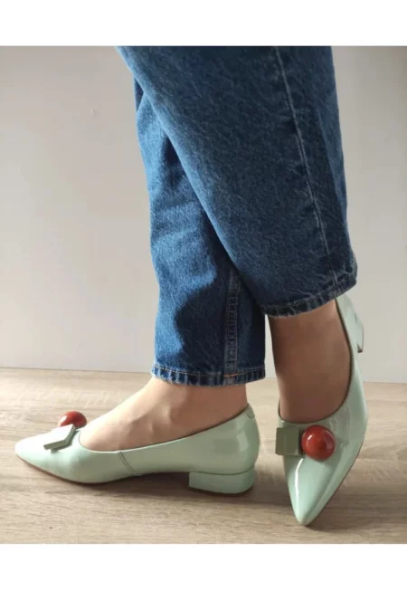 Дамски обувки  460002D 06-L Елегантни - Лак Зелени - Зелен