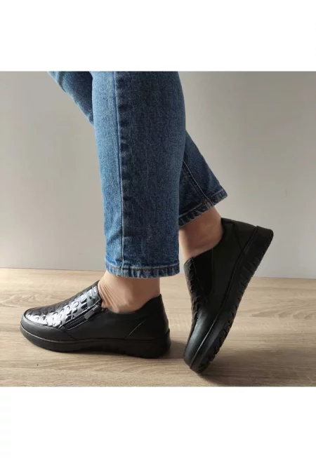 Дамски обувки  H-0011 Croco - Черен