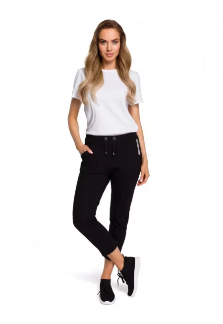 Дамски панталон -  Памук/еластан - - Черен