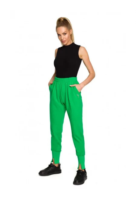 Дамски панталон -  Памук/Еластан - Зелен'