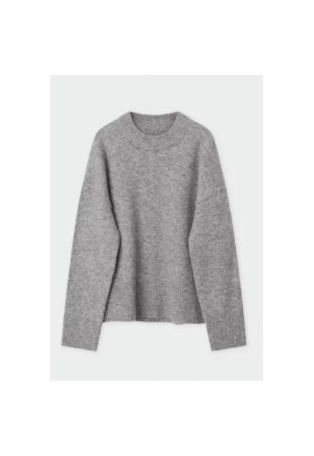 Дамски пуловер -  304007750 - Вълна алпака/Вълна/Рециклиран полиестер - Сив - Сив