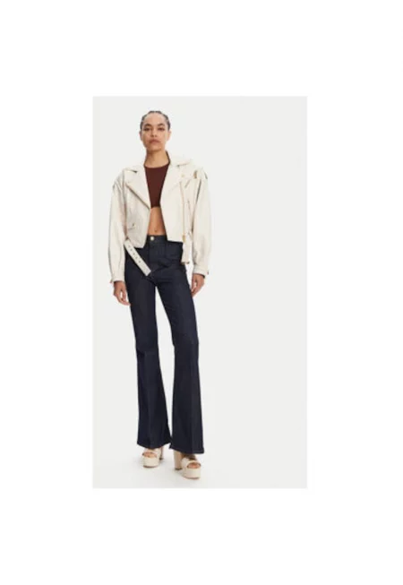 Дамско яке  78PAVP05 CP009 - Естествена кожа - Бял - Бял