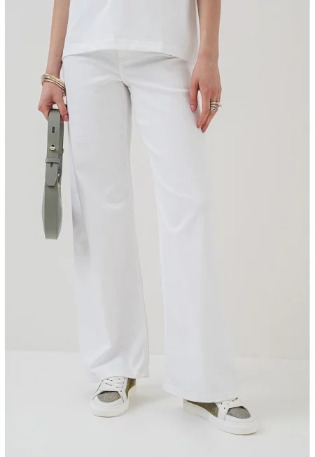 Дънки Iris с широк крачол - Бял