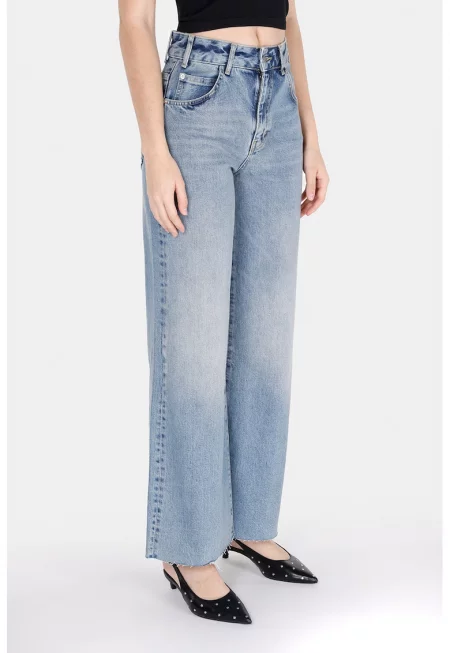 Дънки с широк крачол - Син