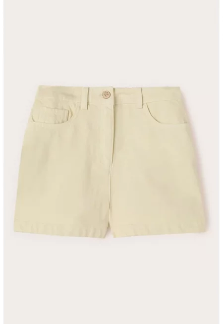 Дънкови шорти с висока талия - Прашно жълто