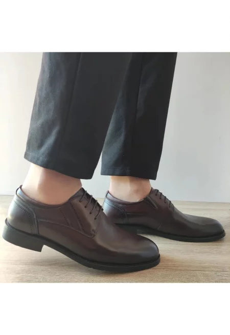 Елегантни мъжки обувки  40010A 02-1 Dark Brown - Кафяви