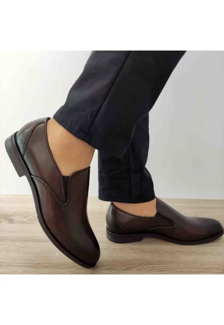 Елегантни мъжки обувки  8172-1637 Тъмно кафяво - Тъмно кафяво