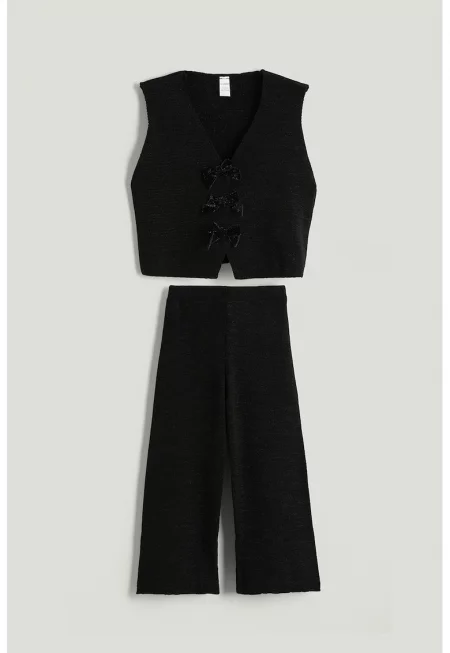 Елек и панталон - 2 части - Черен