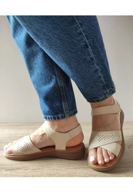 Ежедневни дамски сандали  33180 бежови - бежови - Бежов