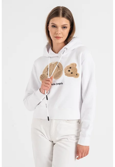Худи с принт - Бял