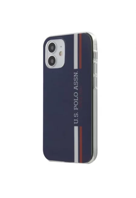 Калъф US Polo USHCP12SPCUSSNV TPU Tricolor Vertical Stripes за iPhone 12 Mini Navy