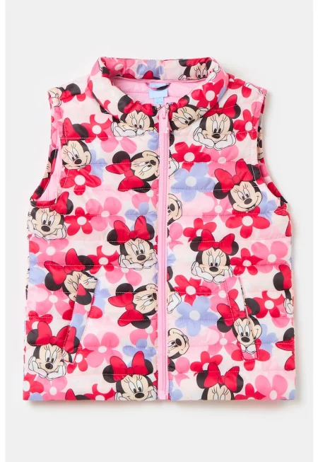 Капитониран елек с десен Minnie Mouse