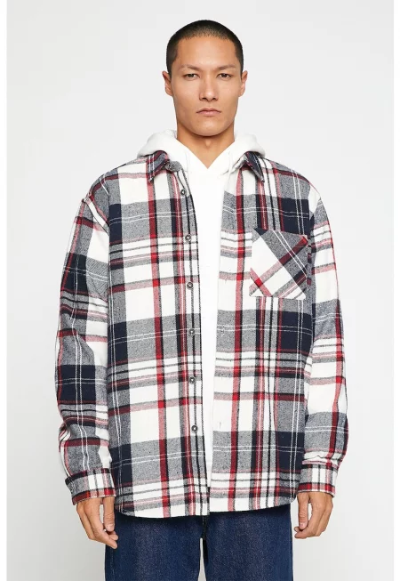 Карирано яке тип риза с джоб