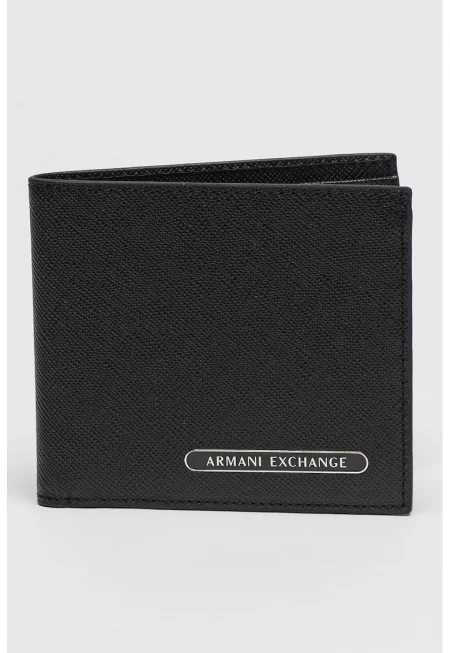 Кожен портфейл с лого - Черен