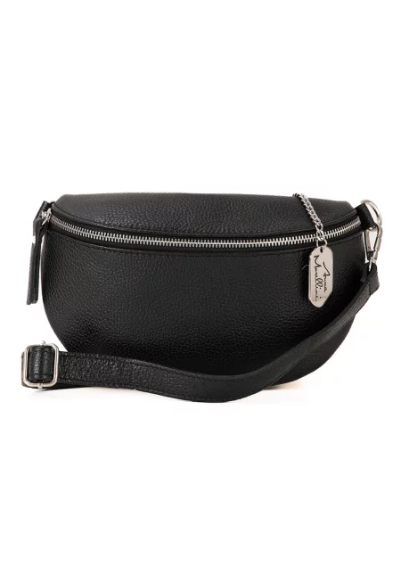 Кожена чанта през рамо Berenice - Черен