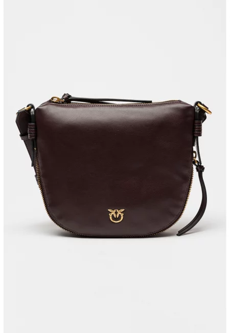 Кожена чанта през рамо с регулируема презрамка