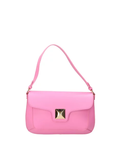 Кожена чанта за рамо - Розово