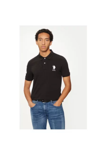 Мъжка тениска - US Polo Assn. - 304797439 - Памук - Черен - Черен