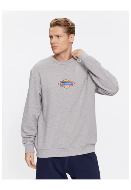 Мъжки суитшърт -  302536702 - Памук - Сив